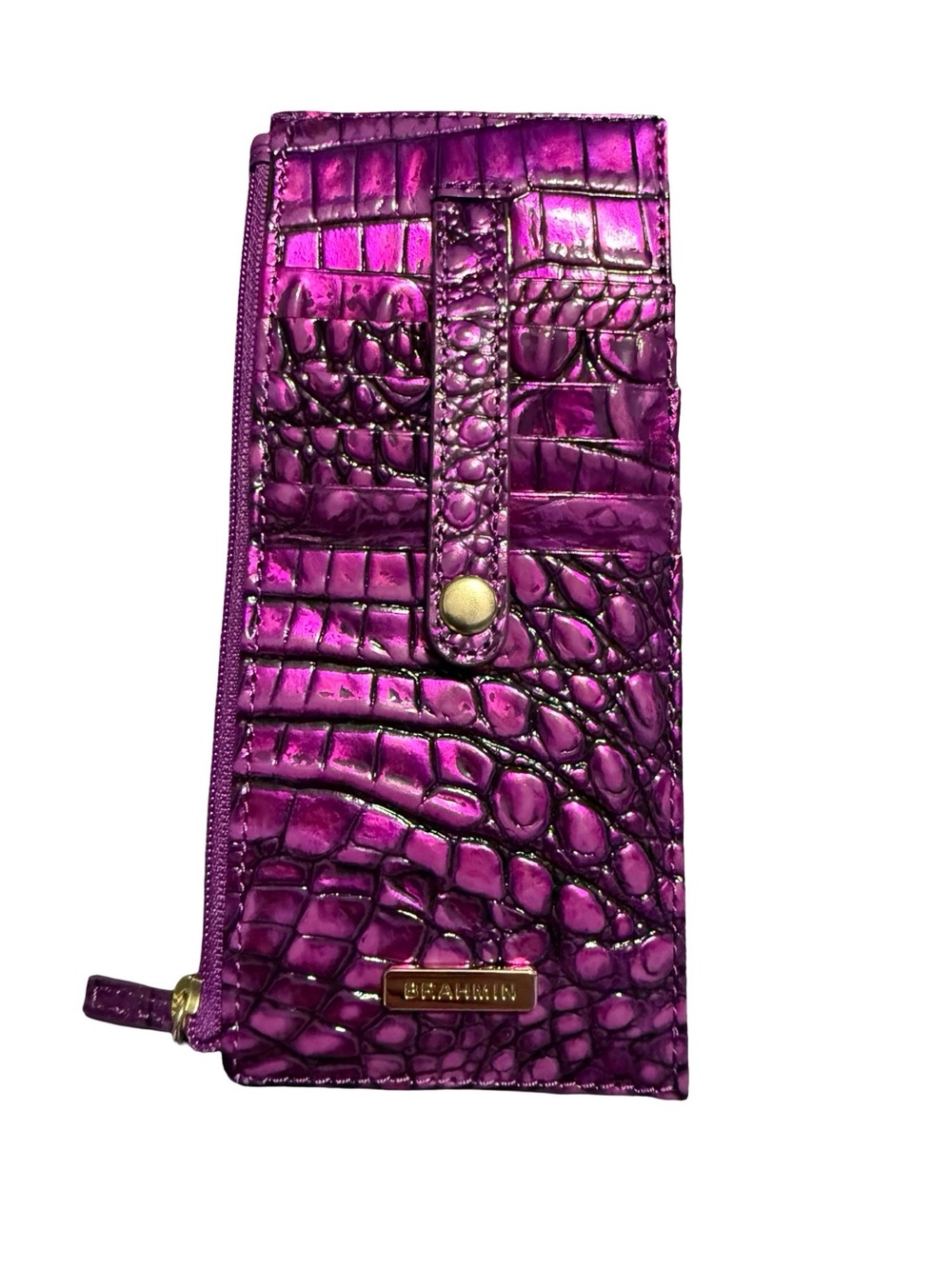 Brahmin credit card wallet in Purple Potion
